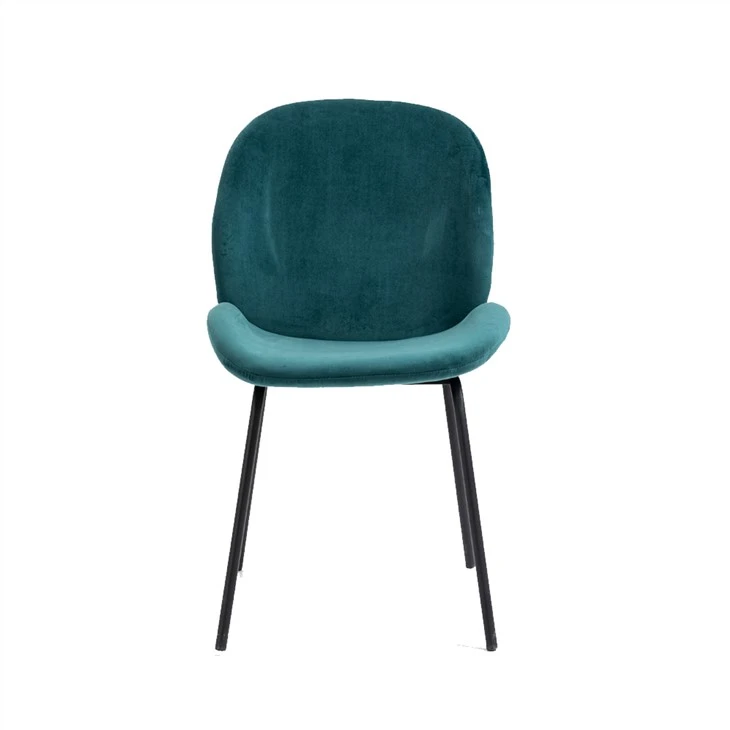 New Arrival Upholstered Modern Metal Leg Velvet Dining Chair